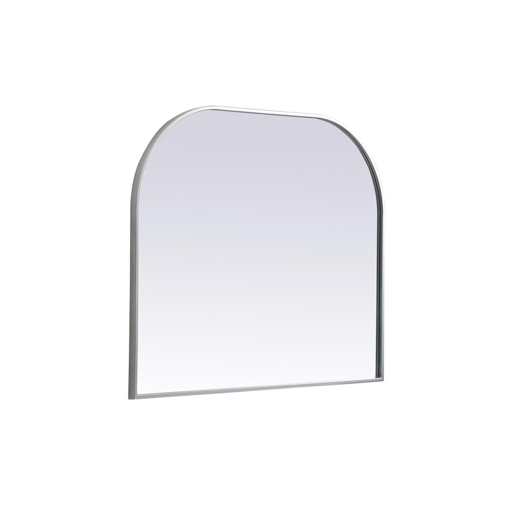 Metal Frame Arch Mirror 36x30 Inch in Silver. Picture 7