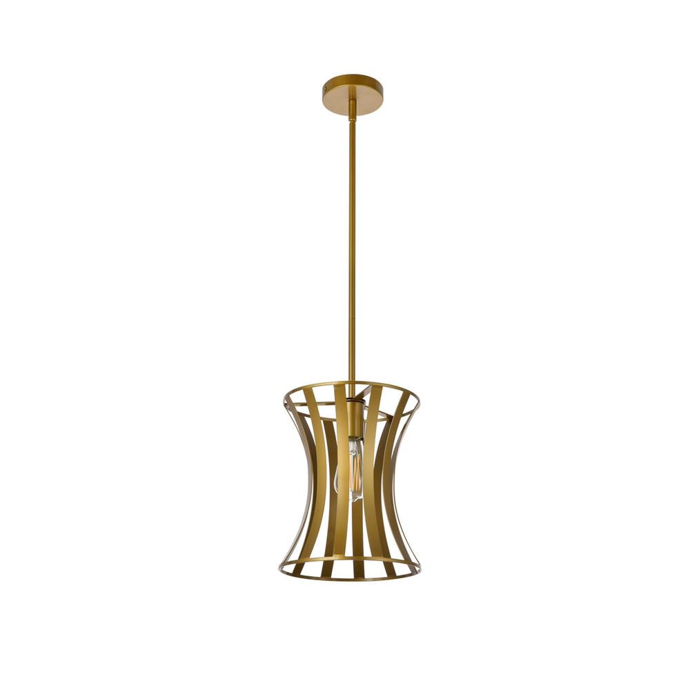 Lily 1 light pendant in brass. Picture 6