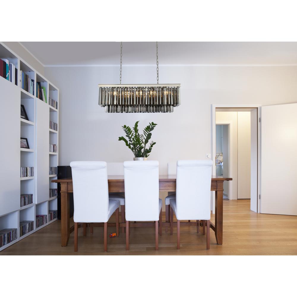 Sydney 12 light polished nickel Chandelier Silver Shade (Grey) Royal Cut Crystal. Picture 7
