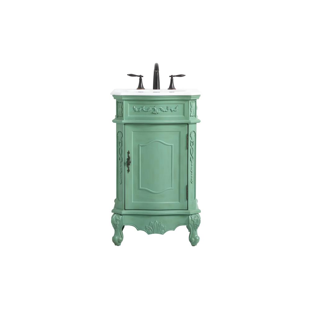 21 inch Single Bathroom vanity in vintage mint. Picture 1