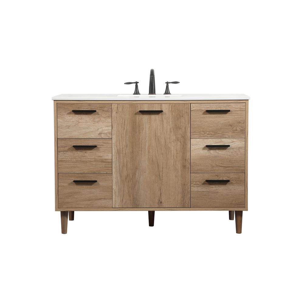 48 inch Single bathroom vanity in natural oak. Picture 1