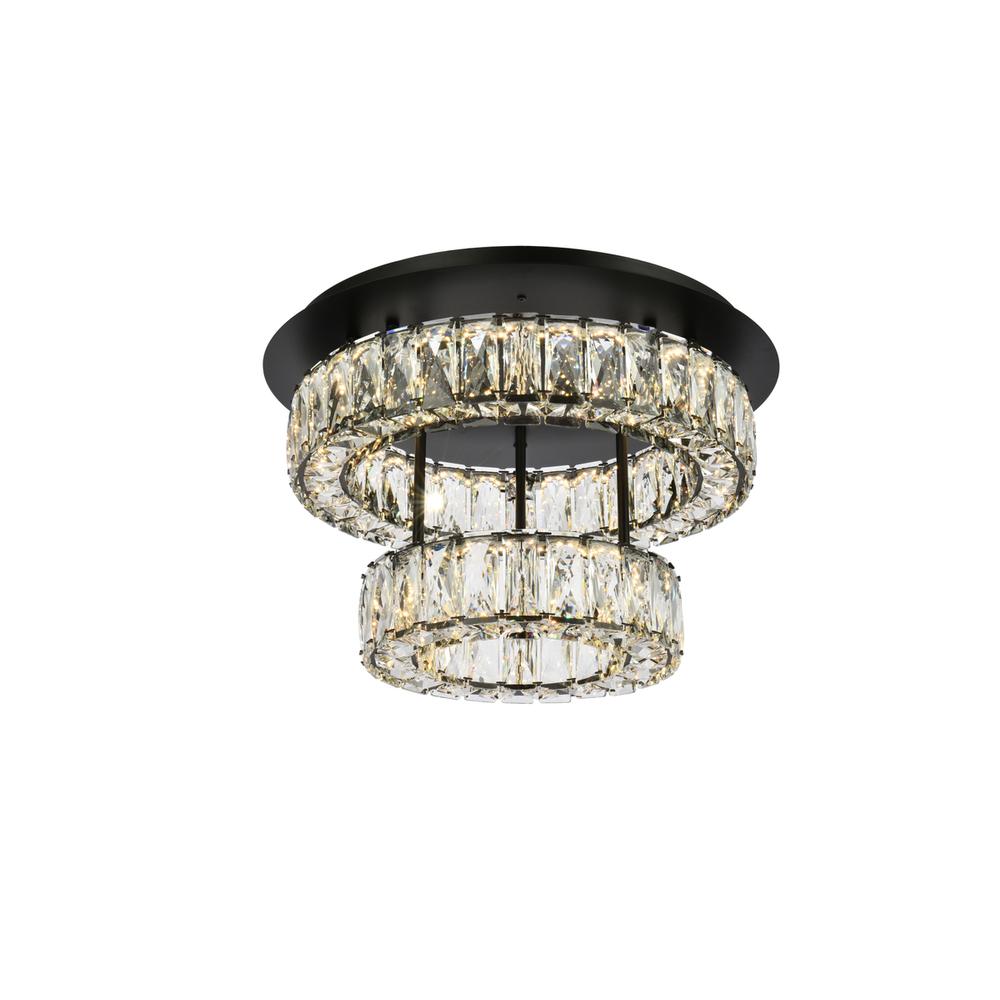 Monroe 18 inch LED double flush mount in black. Picture 2