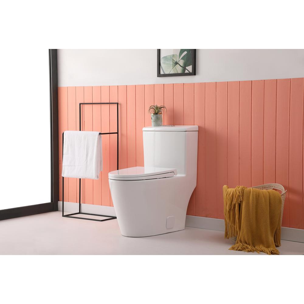 Winslet One-piece elongated Toilet 28x16x29 in White. Picture 2