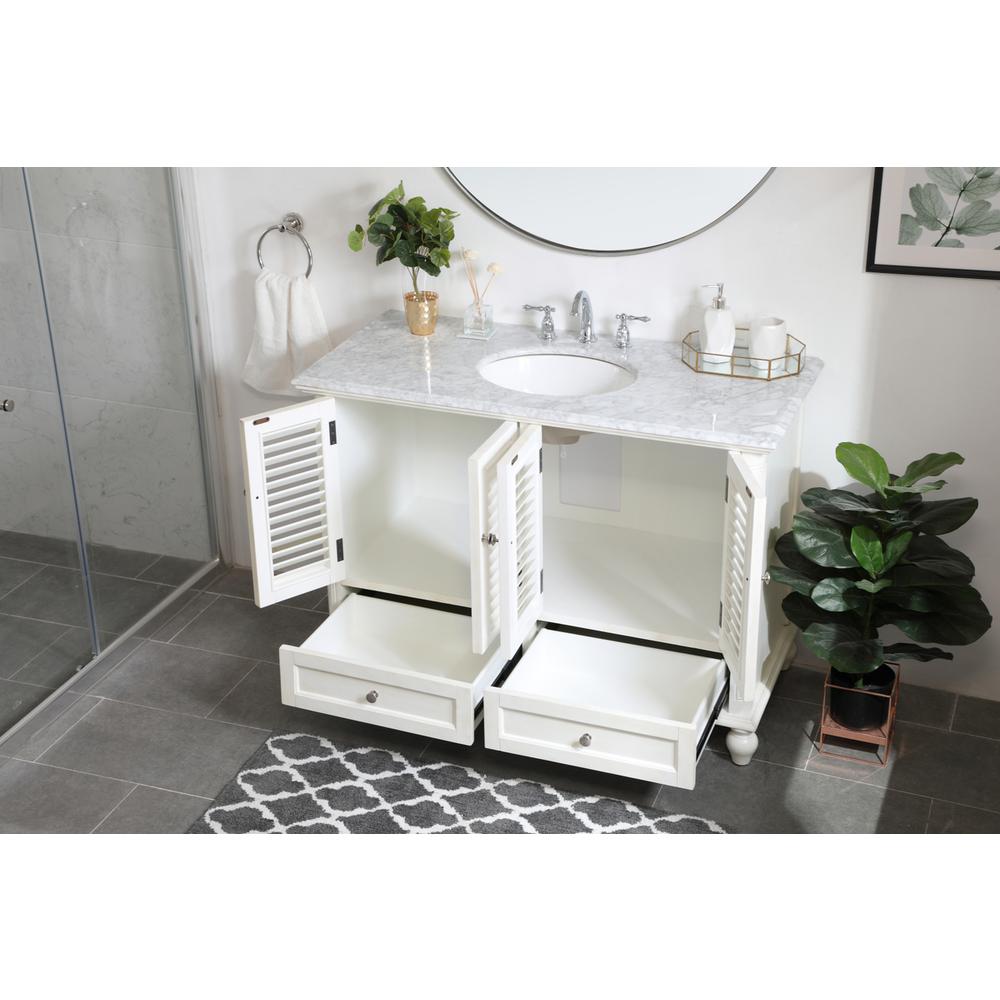 48 inch Single Bathroom Vanity in Antique White. Picture 3