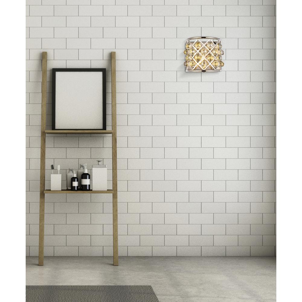 Madison 1 light polished Nickel Wall Sconce Golden Teak. Picture 7