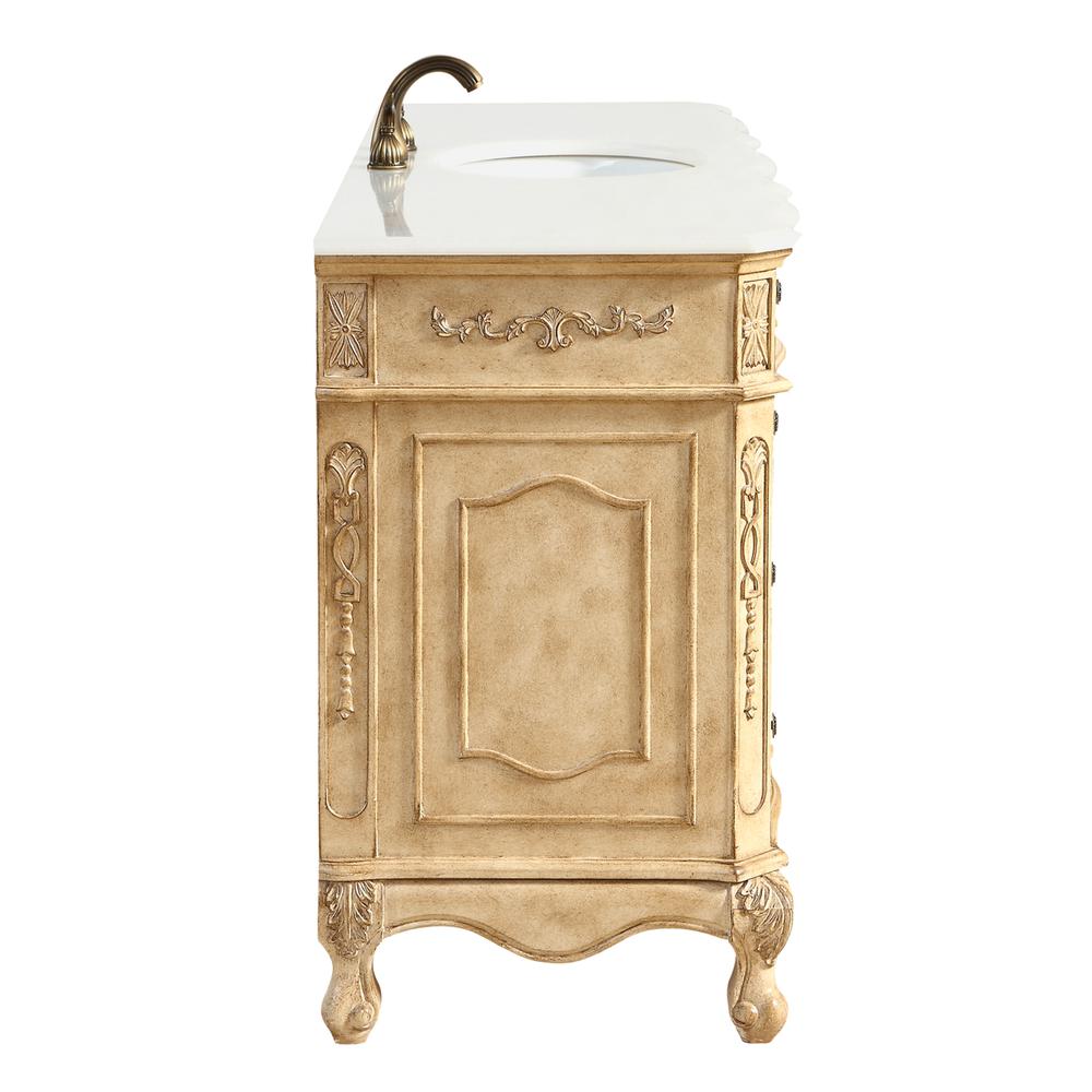 60 inch Single Bathroom vanity In Antique Beige. Picture 8