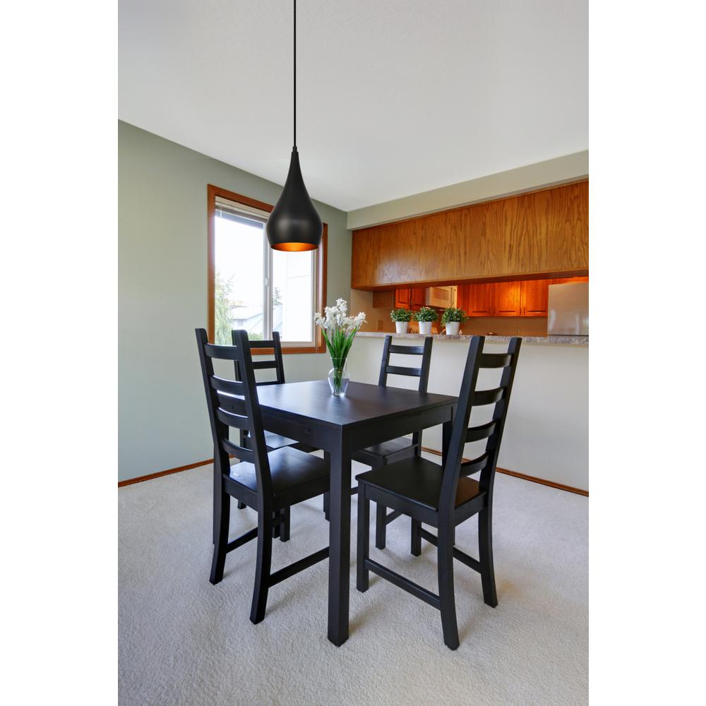 Nora Collection Pendant D6in H11.5in Lt:1 Black finish. Picture 6