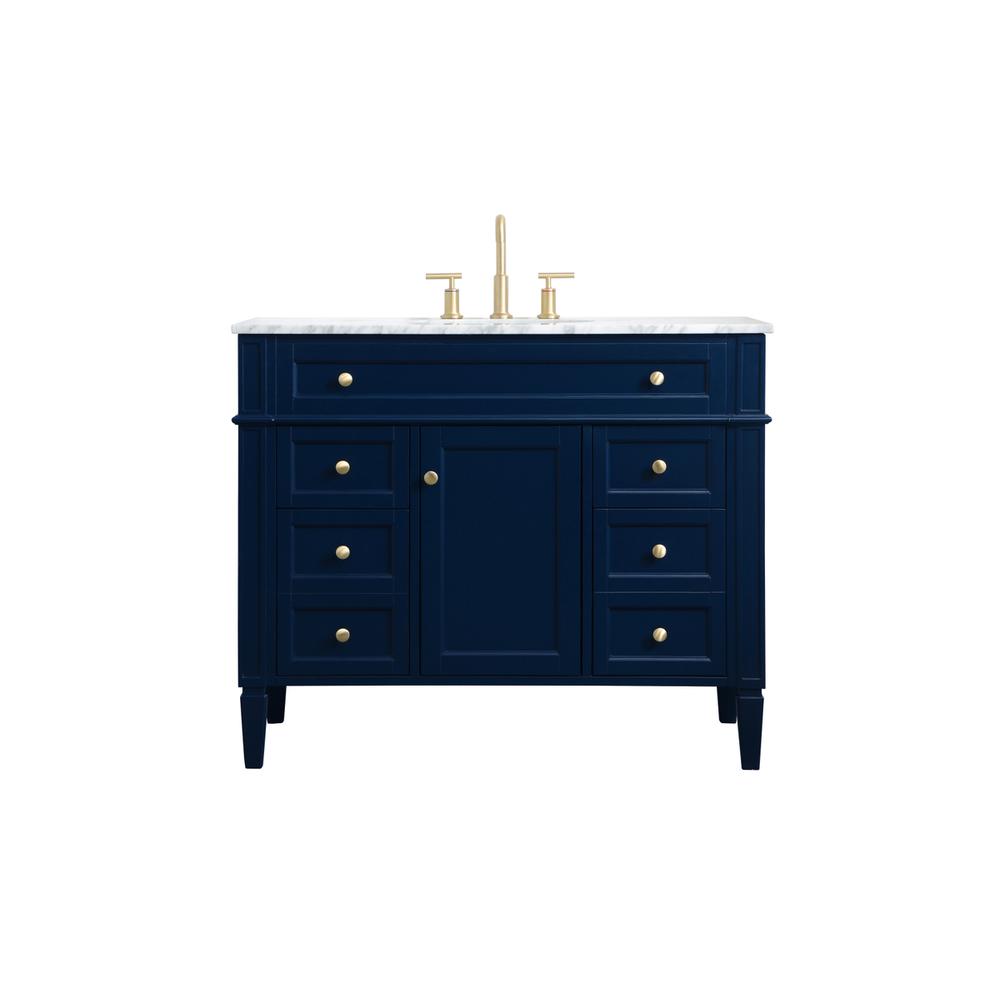 42 inch Single bathroom vanity in blue. Picture 1