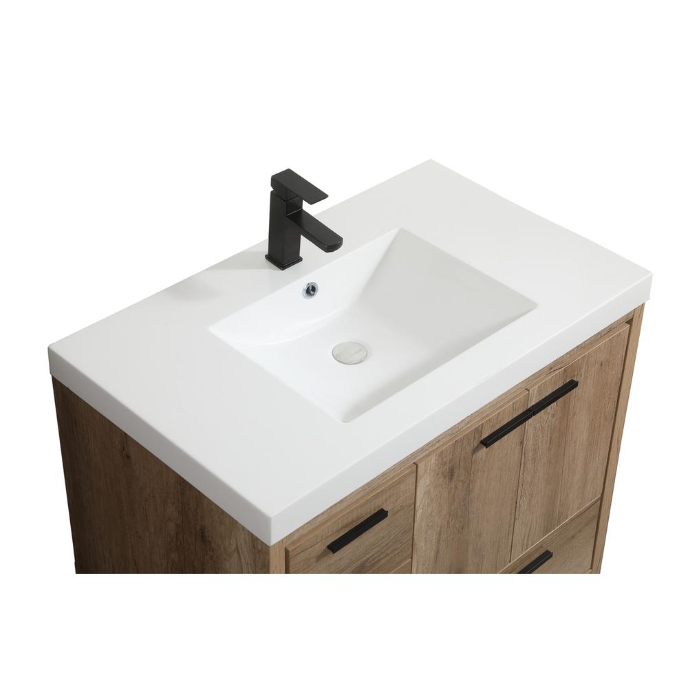 36 inch Single bathroom vanity in natural oak. Picture 10