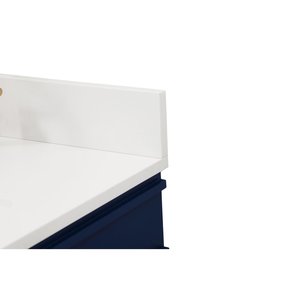 32 inch Single bathroom vanity in blue with backsplash. Picture 11
