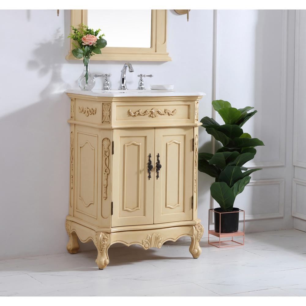 24 inch Single Bathroom vanity in light antique beige. Picture 2