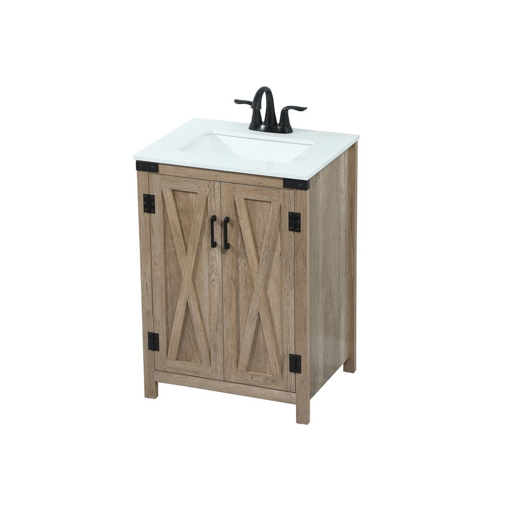 24 inch Single bathroom vanity in natural oak. Picture 8