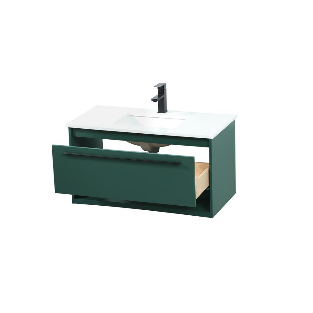 36 inch Single bathroom vanity in green. Picture 9