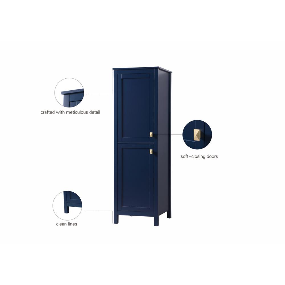 20 Inch Wide Bathroom Linen Storage Freestanding Cabinet In Blue. Picture 11