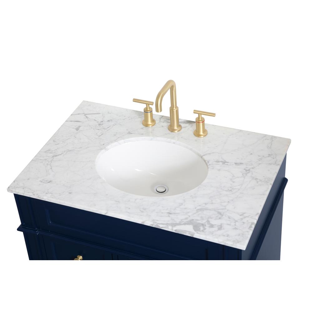32 inch Single bathroom vanity in blue. Picture 9