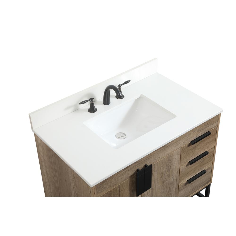 36 inch Single bathroom vanity in natural oak with backsplash. Picture 10