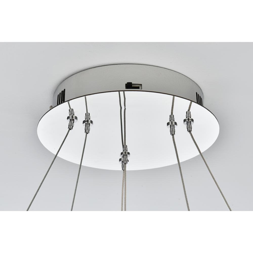 Linden 22 inch Adjustable LED chandelier in Chrome. Picture 6