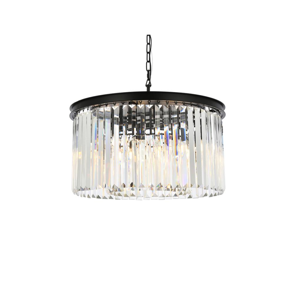 Sydney 8 light Matte Black Chandelier Clear Royal Cut Crystal. Picture 2