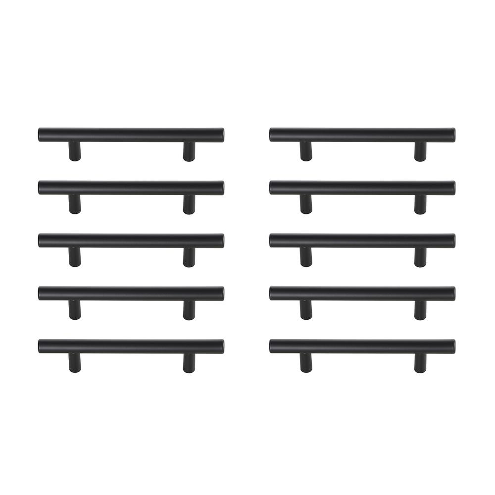 Quinn 4" Center to Center Matte Black Bar Pull Multipack (set of 10). Picture 1