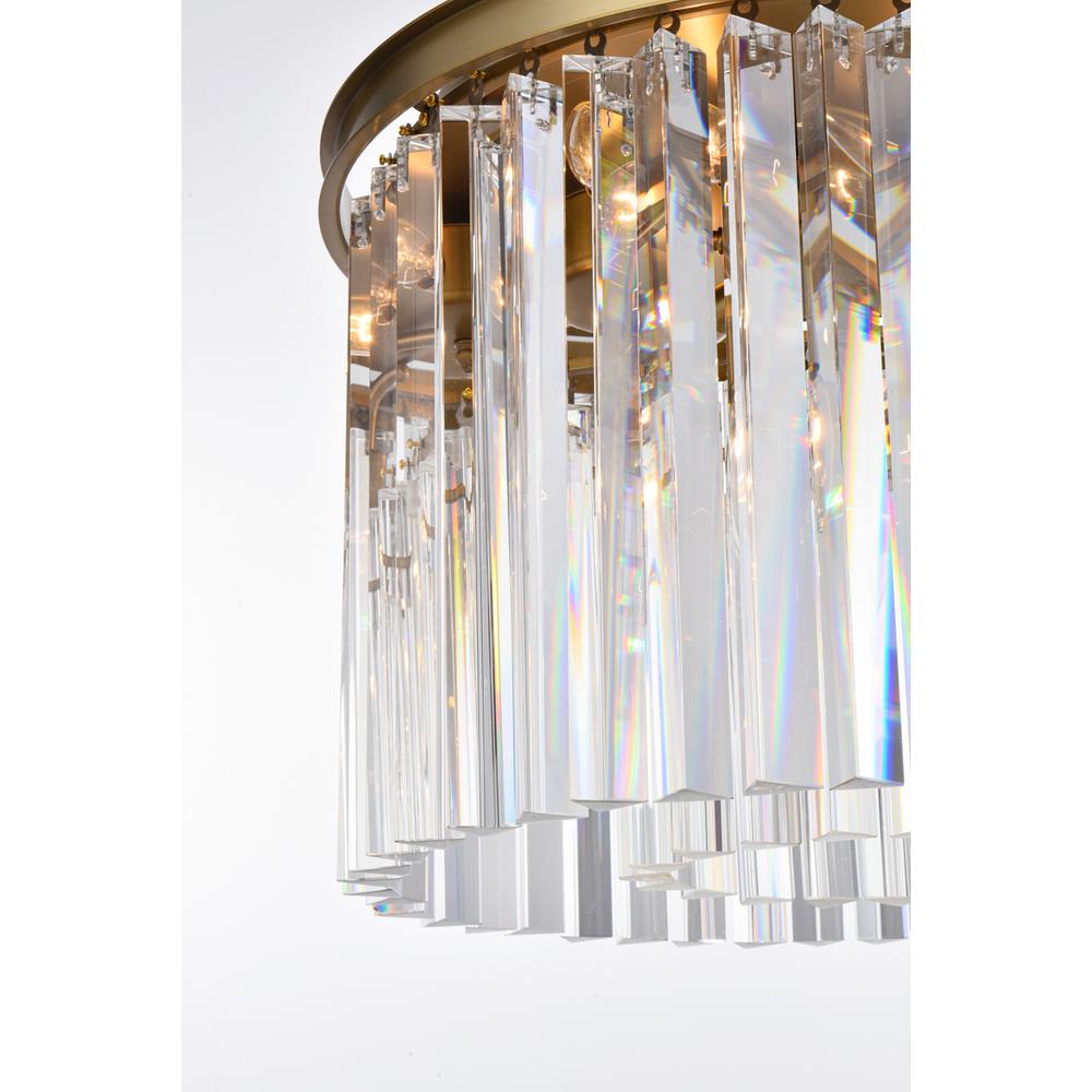 Sydney 20 inch round crystal chandelier in satin gold. Picture 5