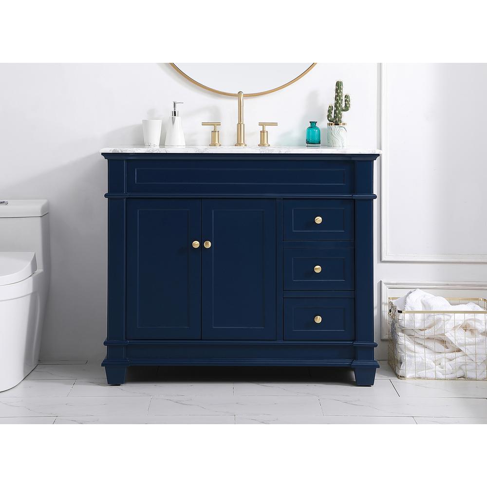 42 inch Single Bathroom Vanity set in Blue. Picture 14