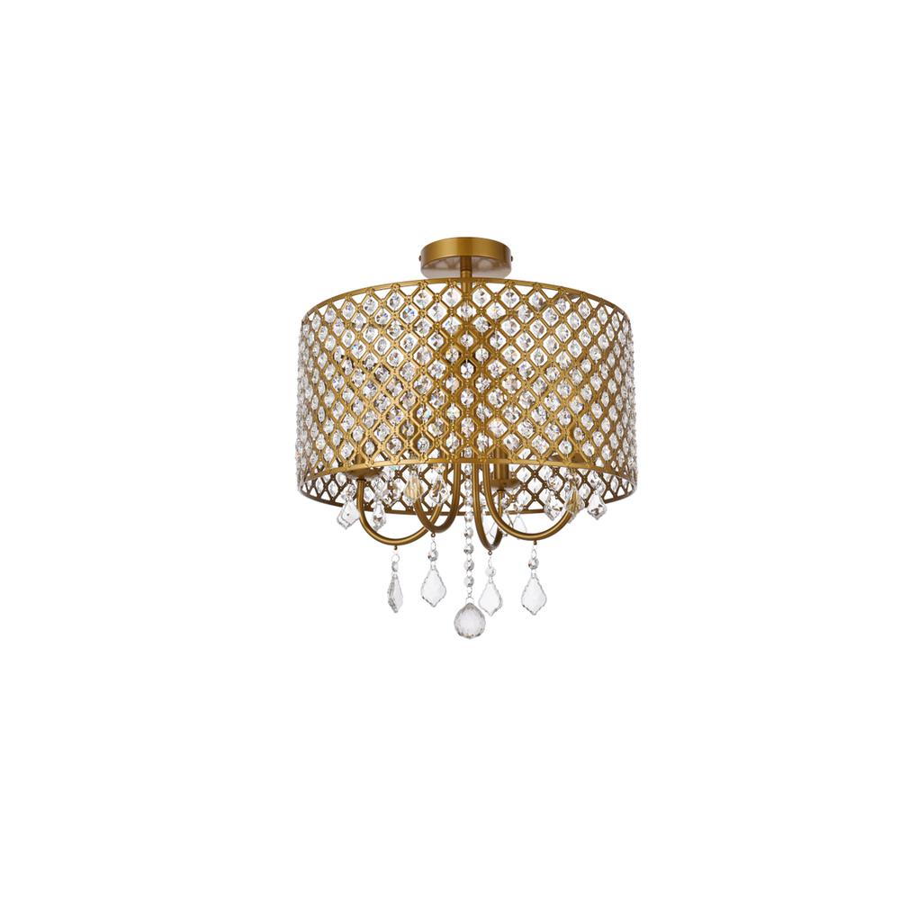 Elise 17 inch flush mount in brass. Picture 7