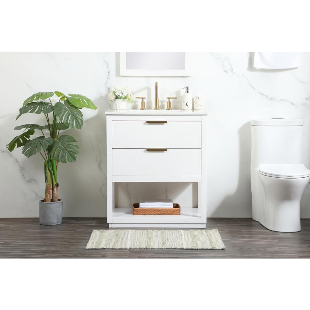 30 inch Single bathroom vanity in white. Picture 14