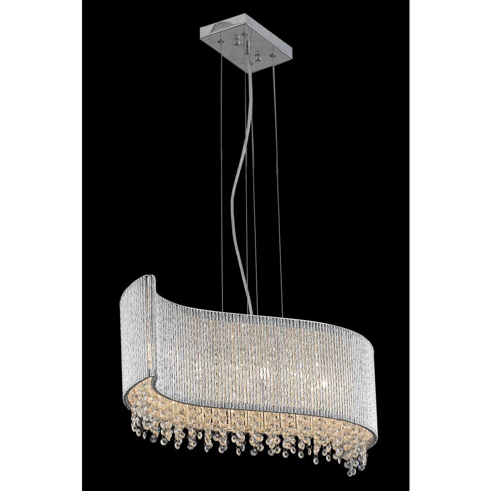 Influx 5 light Chrome Pendant Clear Royal Cut Crystal. Picture 1