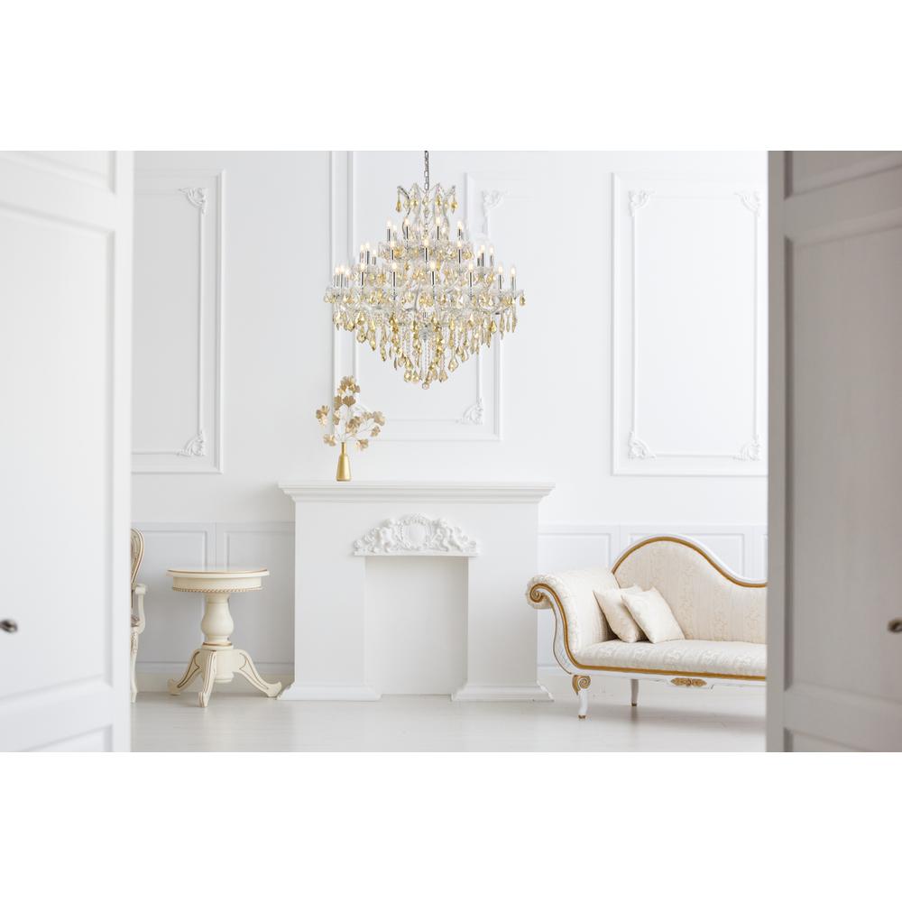 Maria Theresa 37 light Chrome Chandelier Golden Teak (Smoky) Royal Cut Crystal. Picture 9