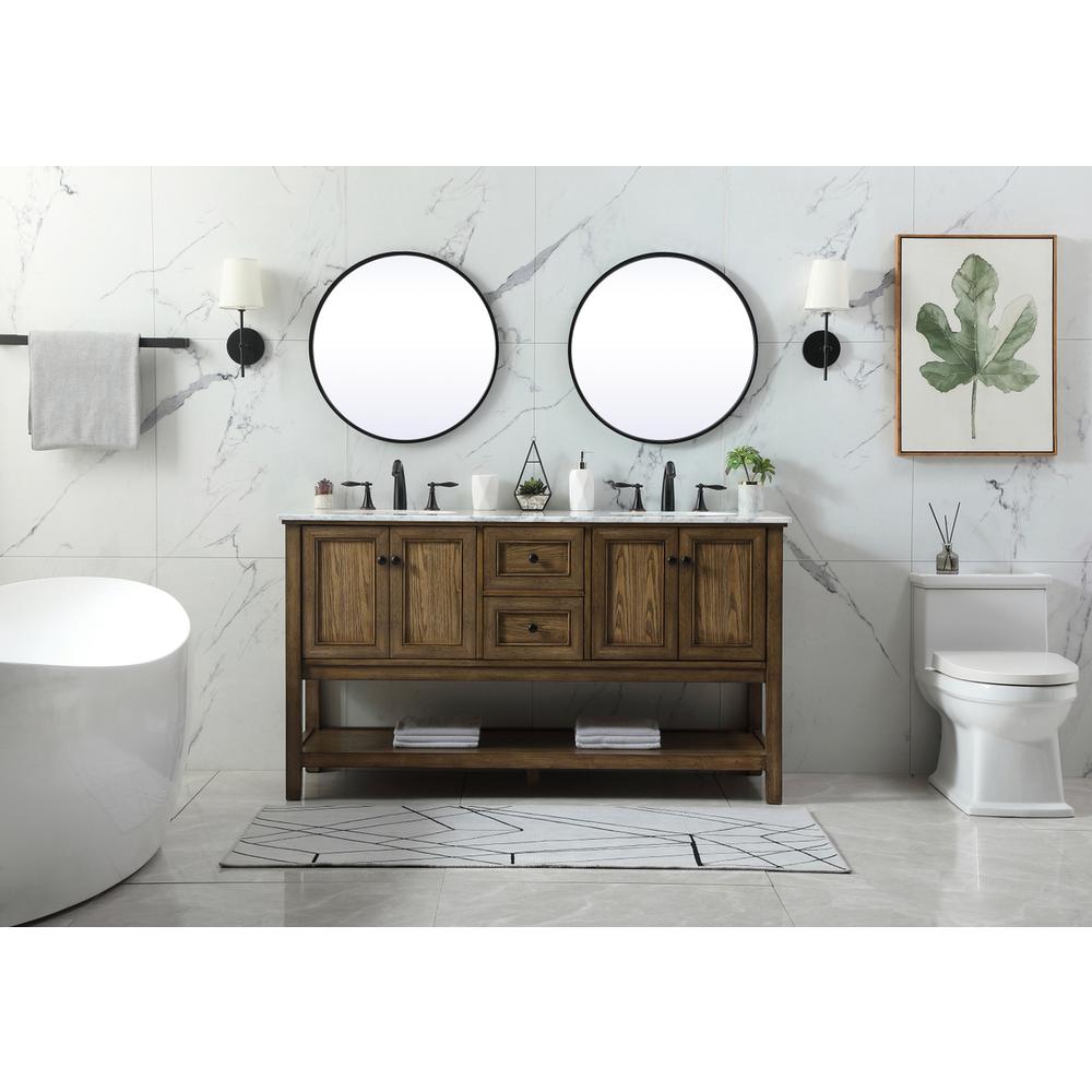 60 inch double bathroom vanity in driftwood. Picture 4