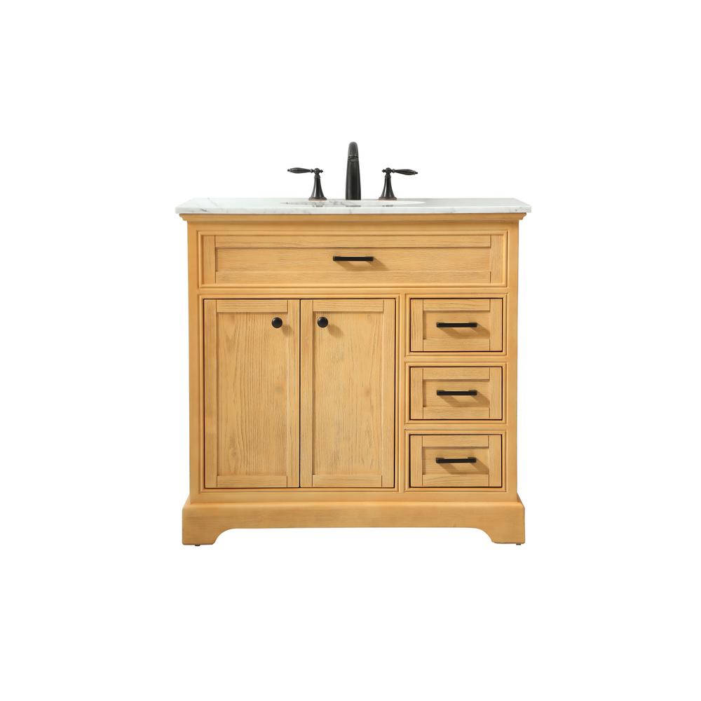 36 inch Single bathroom vanity in natural wood. Picture 1