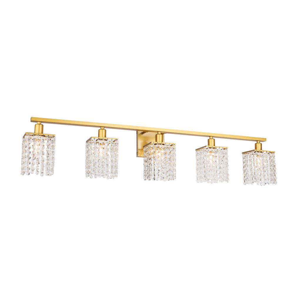 Phineas 5 light Brass and Clear Crystals wall sconce. Picture 3