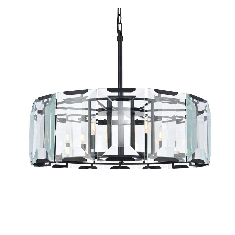 Monaco 8 light Flat Black (Matte) Chandelier Clear Glass Crystal. Picture 7