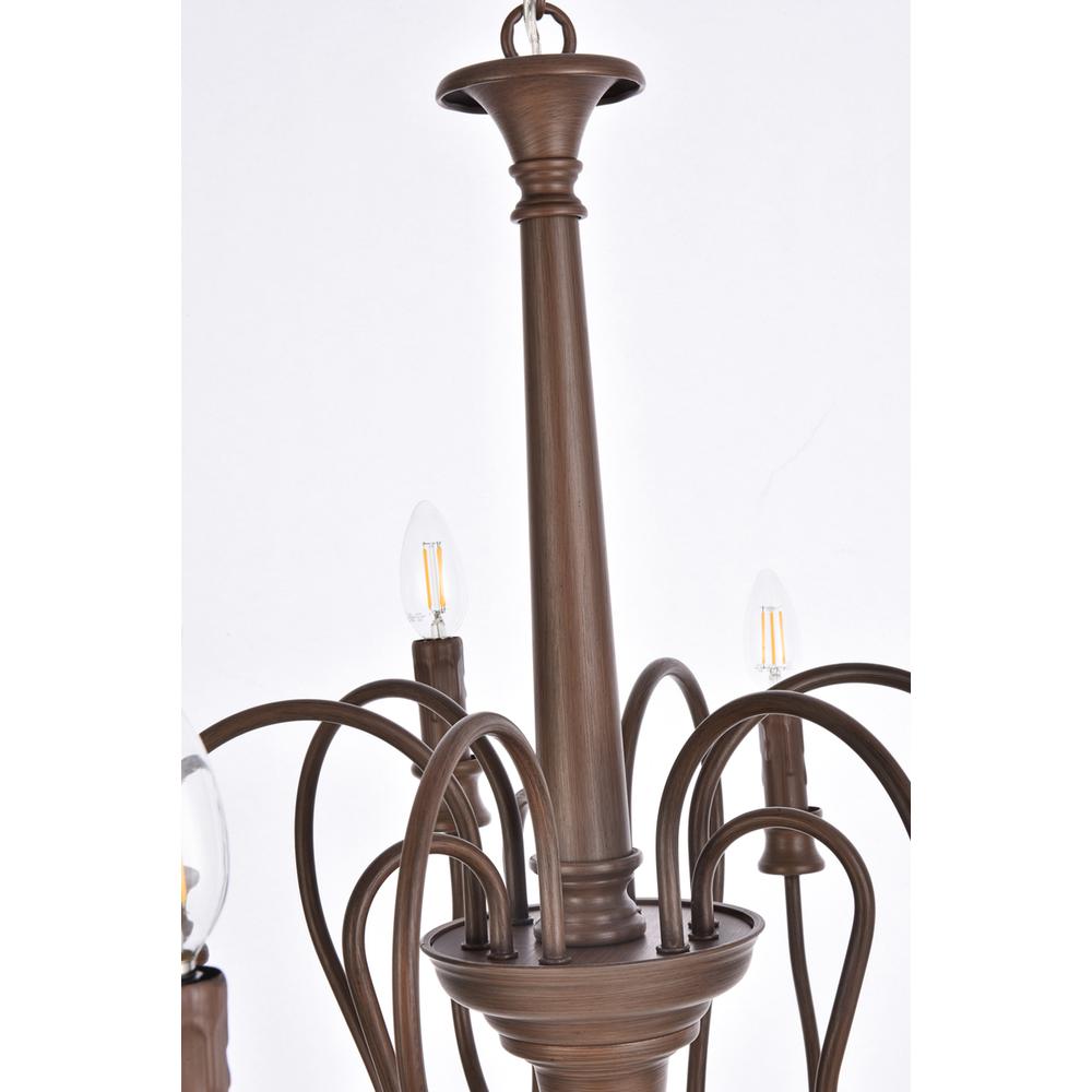 Flynx 9 lights pendant in weathered oak. Picture 4
