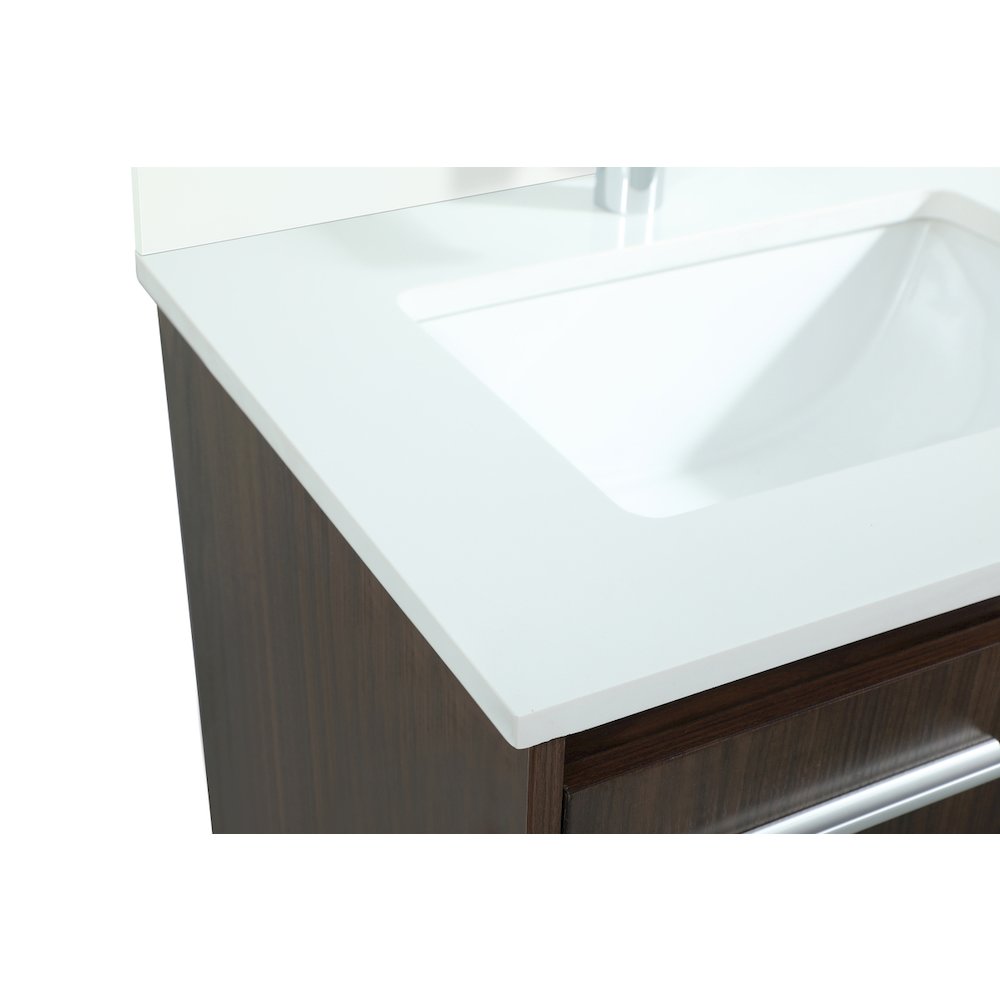 24 Inch Single Bathroom Vanity In Walnut With Backsplash. Picture 12