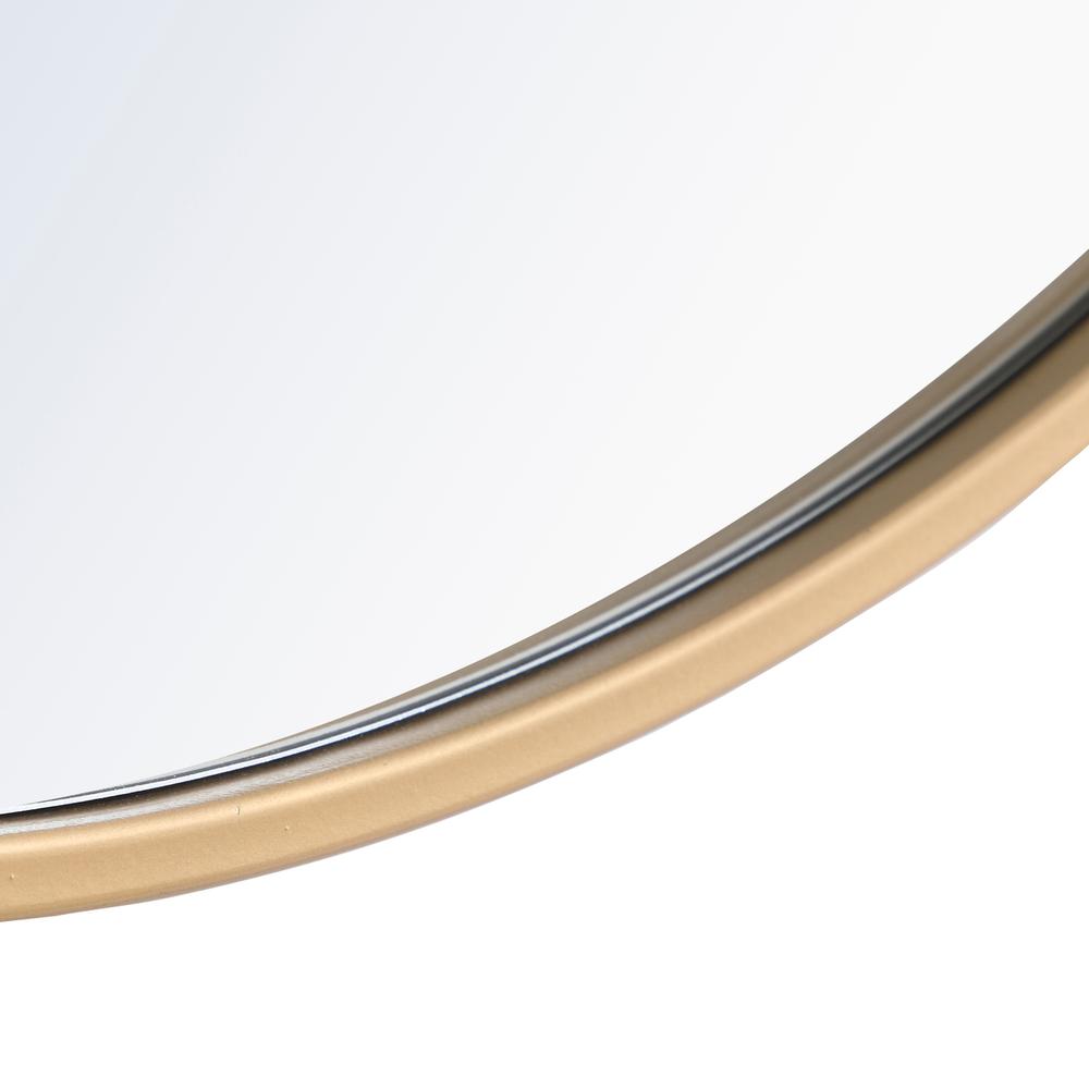 Metal frame Round Mirror with decorative hook 48 inch Brass finish. Picture 7