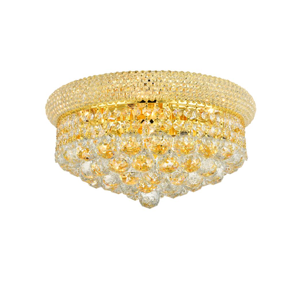 Primo 8 light Gold Flush Mount Clear Royal Cut Crystal. Picture 1