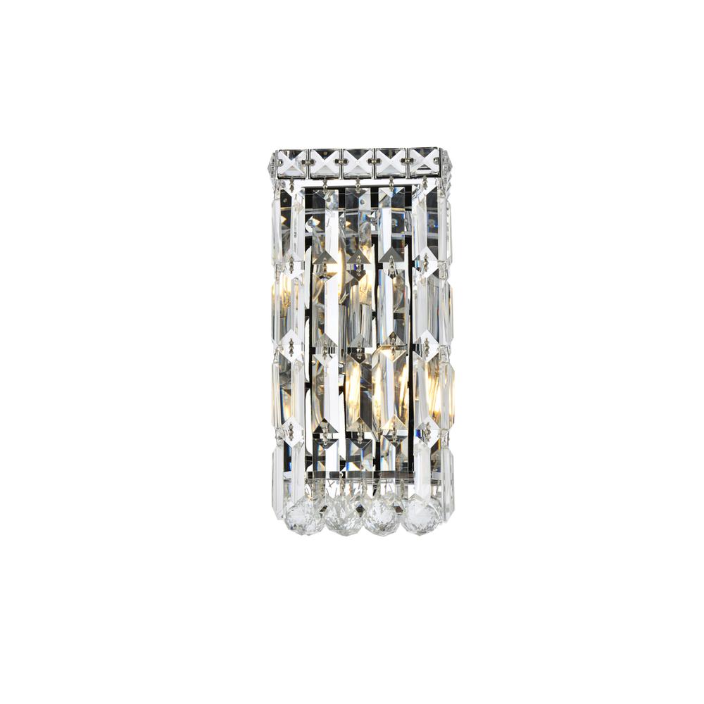 Maxime 2 Light Chrome Wall Sconce Clear Royal Cut Crystal. Picture 1