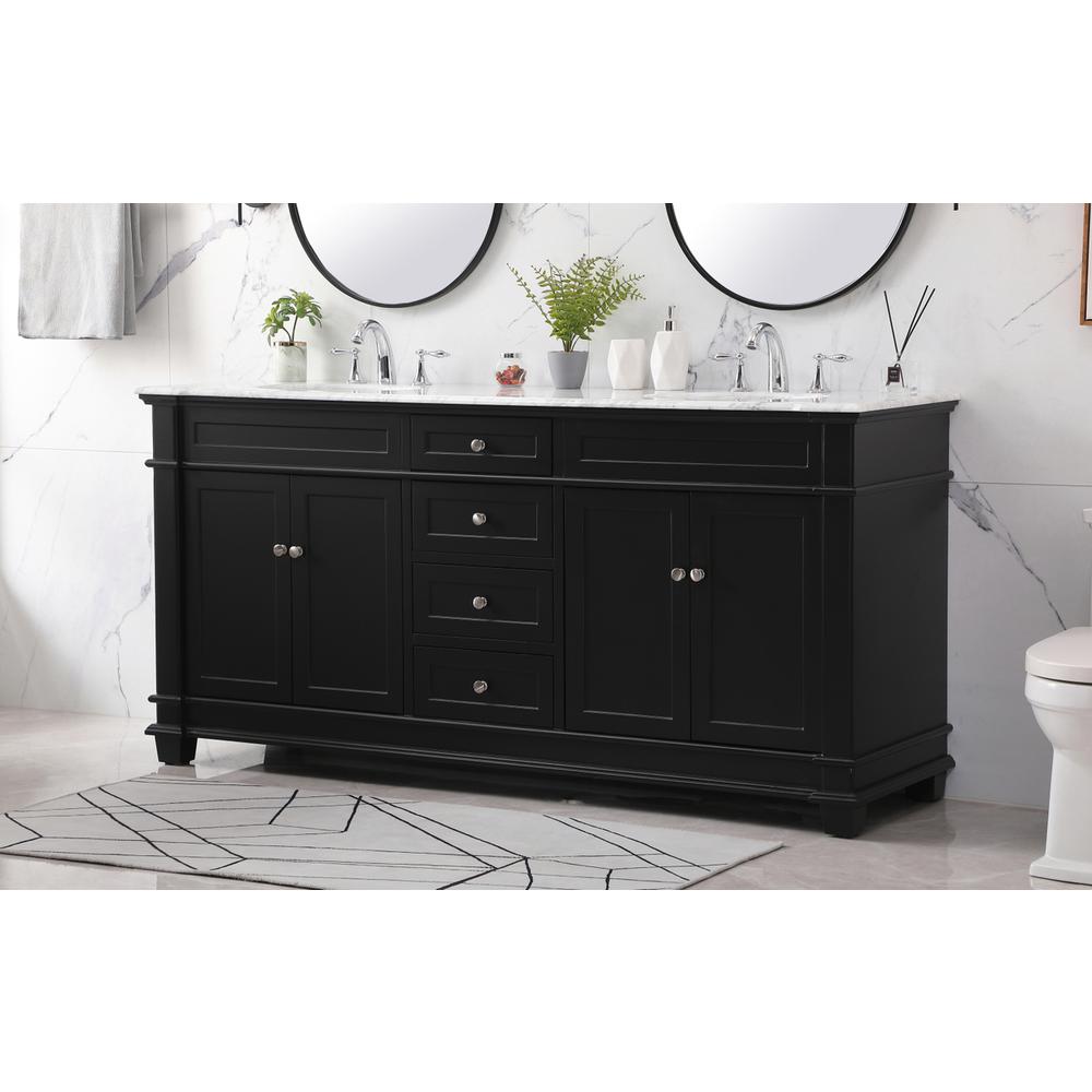 72 inch double bathroom vanity set in black. Picture 2