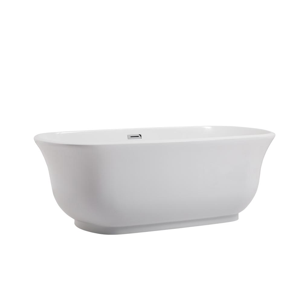 67 inch soaking bathtub in glossy white. Picture 7