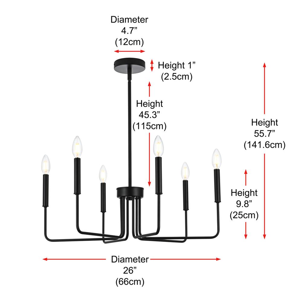 Willa 26 inch Pendant Light in Black. Picture 8
