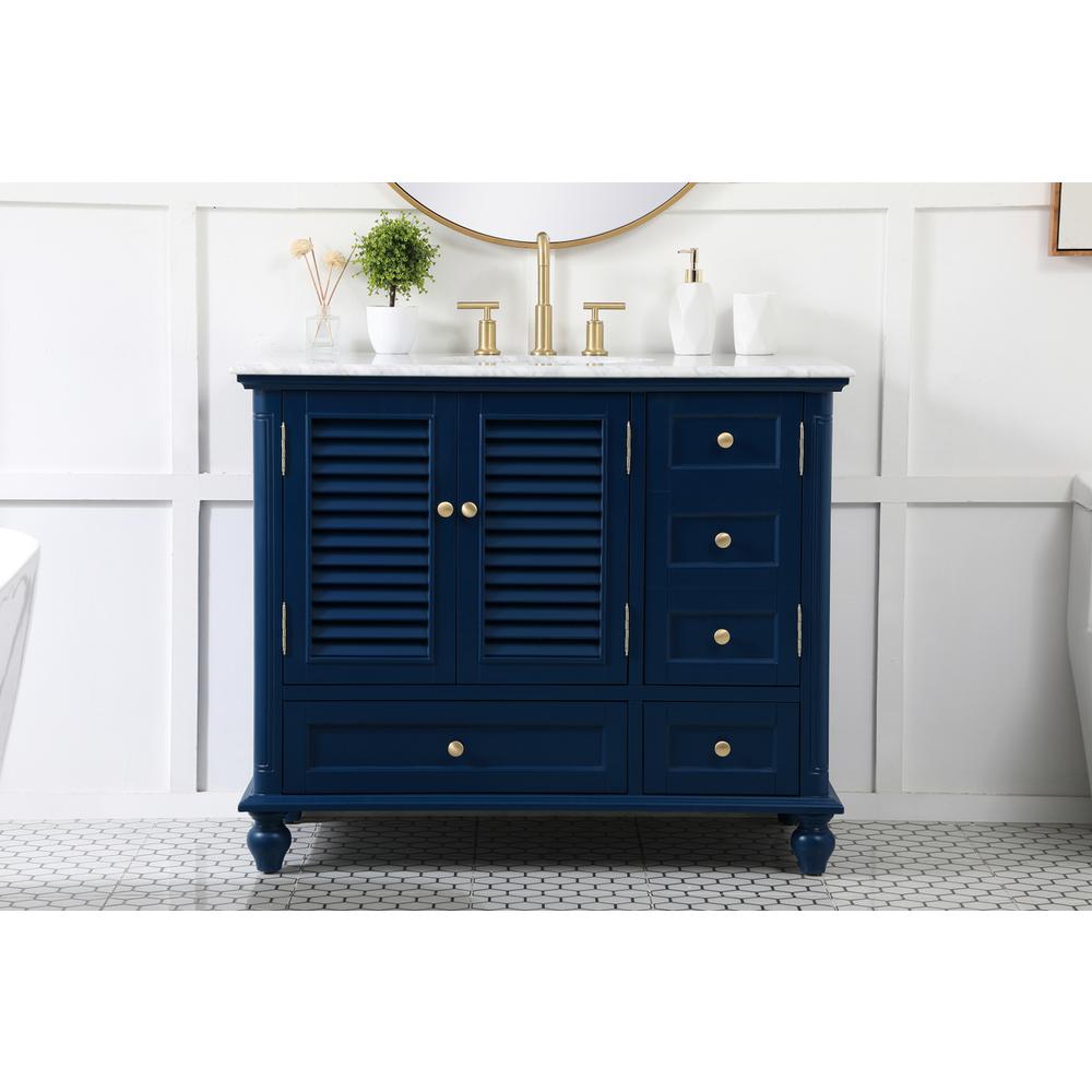 42 inch Single bathroom vanity in blue. Picture 14