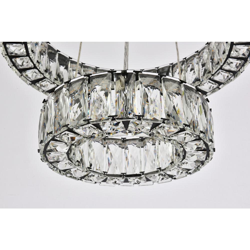Monroe 18 inch LED two ring pendant in black. Picture 3