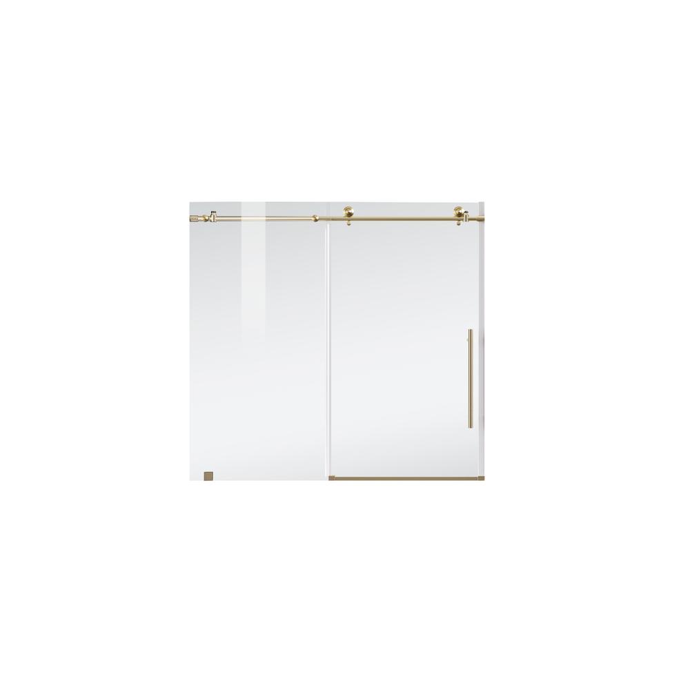 Frameless tub door 60 x 60 Brushed Gold. Picture 10