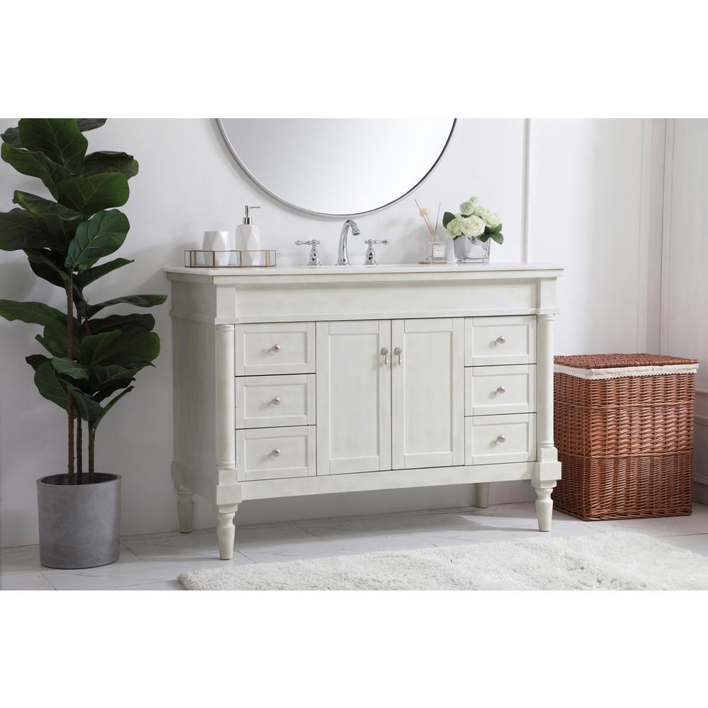 48 inch Single Bathroom vanity in Antique White. Picture 2