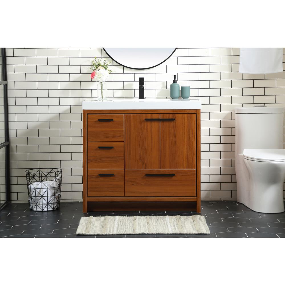 36 inch Single bathroom vanity in Teak. Picture 14