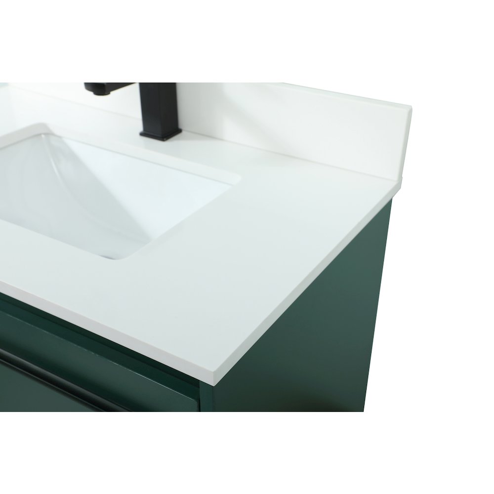 30 Inch Single Bathroom Vanity In Green With Backsplash. Picture 10