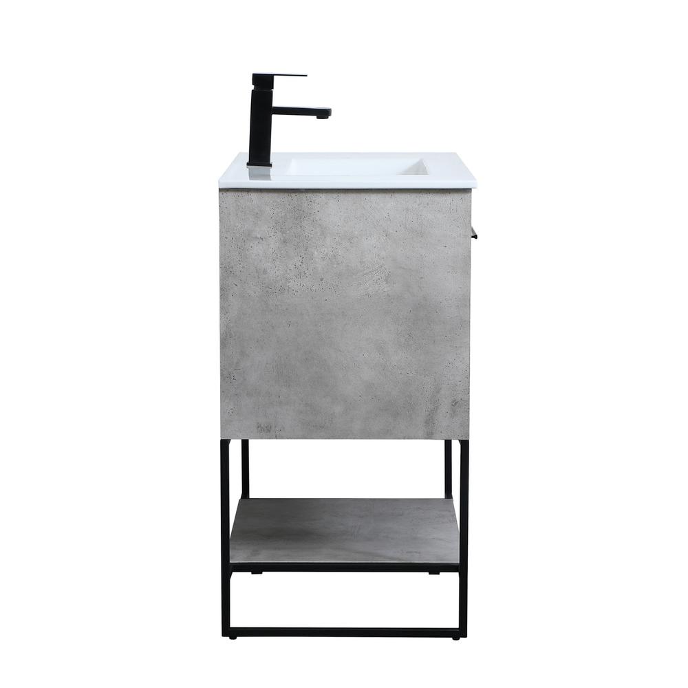 30 inch  Single Bathroom Vanity in Concrete Grey. Picture 13