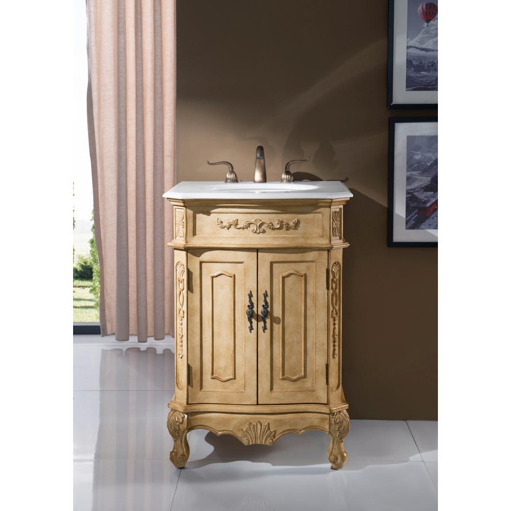 24 inch Single Bathroom vanity in Antique Beige. Picture 8