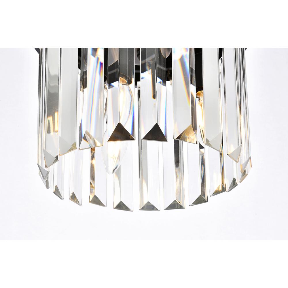 Sydney 3 light Matte Black Flush Mount Clear Royal Cut Crystal. Picture 3